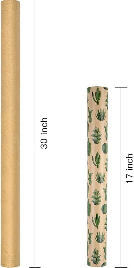 RUSPEPA Rollo de papel de regalo Kraft diseño de cactus para todas las