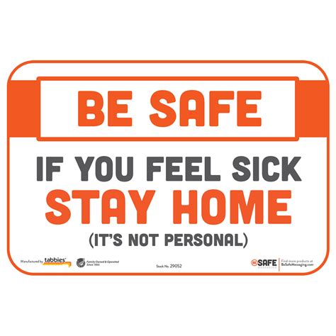 3 Pk Be Safe If You Feel Sick Stay Home Wall Decals Schools In