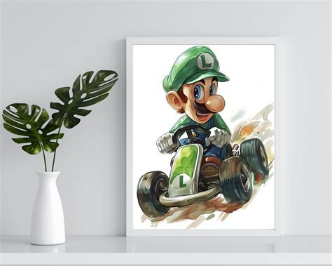 Mario Kart Poster Super Mario Art Gaming Poster Printable Wall Art Bedroom Wall Art Mario