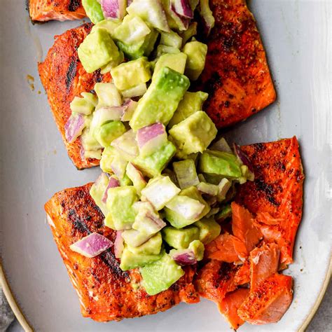 Grilled Salmon Recipe With Avocado Salsa Whole30 Salmon Video