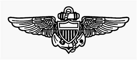 Naval Aviator Wings Black & White , Free Transparent Clipart - ClipartKey