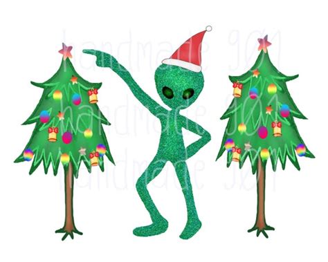 Christmas Alien Png Alien Sublimation Christmas Clip Art Etsy