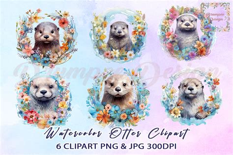 Otter Watercolor Clipart Graphic By Drumpee Design Creative Fabrica