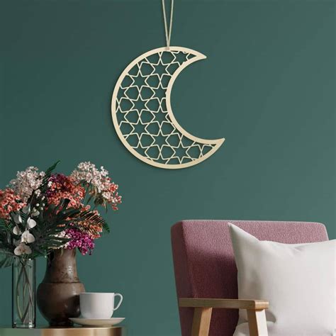 D Coration En Bois Placage Peuplier Ramadan Lune Wall Art Fr