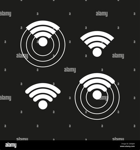 Wifi Signal Vector Icons Wireless Internet Symbols Set Monochrome