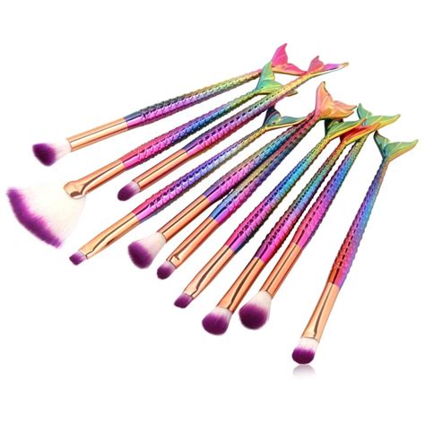 Mermaid Makeup Brushes Set Pc Foundation Blending Powder Brush