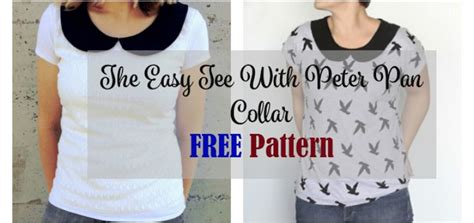 The Easy Tee With Peter Pan Collar Free Pattern Mhs Blog Dress