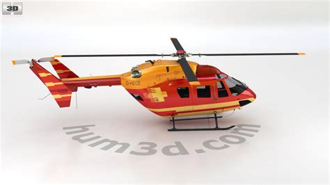 MBB Kawasaki BK 117 3D модель Круговой обзор 360 градусов Hum3D