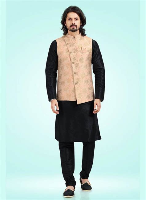 Readymade Jacquard Banarasi Silk Wholesale Kurta Pajama With Jacket