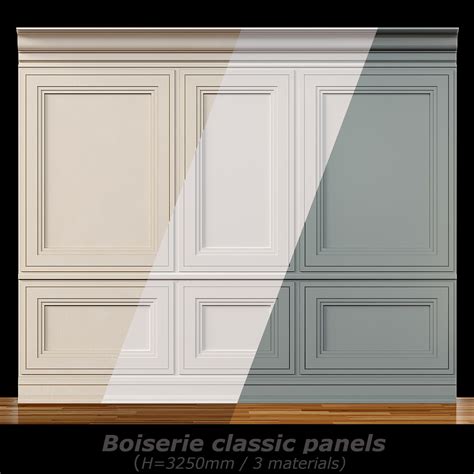 Wall Molding Boiserie Classic Panels D Model Cgtrader