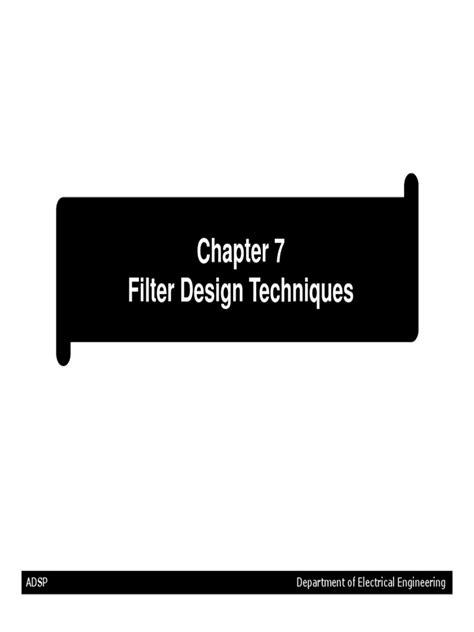 Lecture 7 - Filter Design Techniques (Part 1) | PDF | Filter (Signal Processing) | Electrical ...