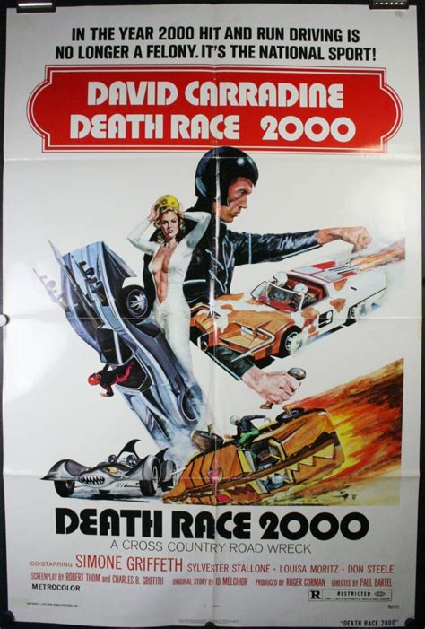 Death Race 2000 Original Stallone And Carradine Grindhouse Movie Poster