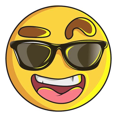 Ilustración de emoji sonriente lindo en swag Vector Premium