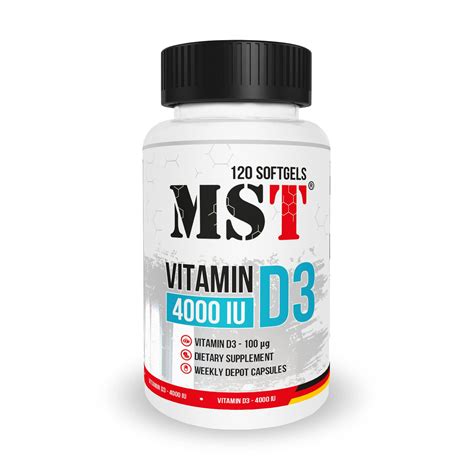 ᐉ Добавка MST Vitamin D3 4000 IU Витамин Д3 120 капс 17767285