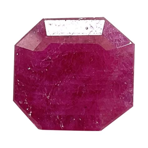 Certified Carats Ruby Octagon Square Faceted Cut Stone No Heat