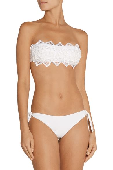 Emam St Tropez Lace Trimmed Bandeau Bikini Net A Porter