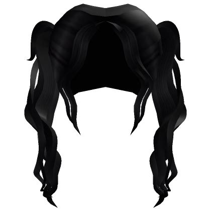 Cute Long Curly Pigtails In Black S Code Price RblxTrade