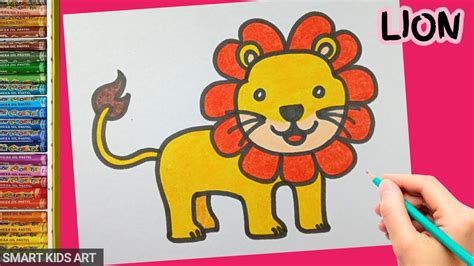 How To Draw A Lion For Kids Step By Step Lion Drawing Smart Kids