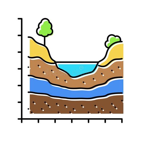 Groundwater Flow Hydrogeologist Color Icon Vector Illustration Stock