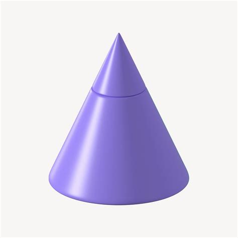 3d Purple Cone Shape Geometric Premium Psd Rawpixel