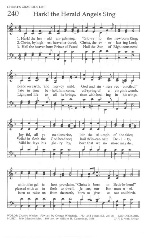 The United Methodist Hymnal 240 Hark The Herald Angels Sing Hymnal United