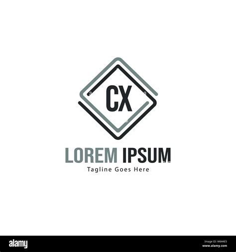 Initial Cx Logo Template With Modern Frame Minimalist Cx Letter Logo