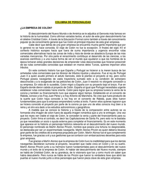 ejemplos de columnas  desempleo cristobal colon