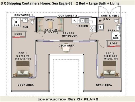 2 Bedroom Shipping Container Home: 68.0 M2 or 731 Sq Ft Shipping ...