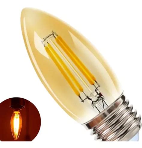 Lâmpada Filamento Led Vela Lustre vintage retro 4w c37 MercadoLivre