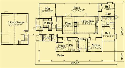 French Country Style House Plans For Classic 3 Bedroom Home