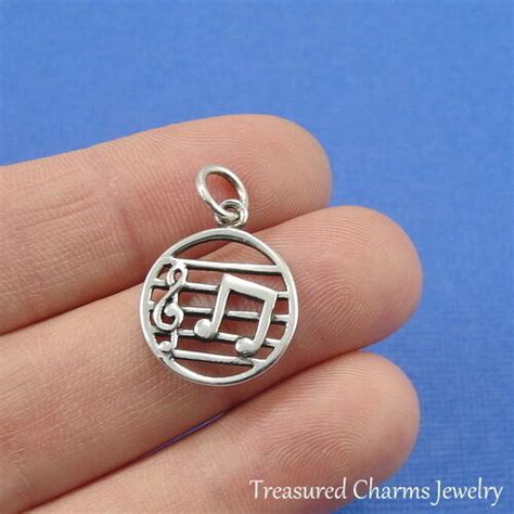 925 Sterling Silver Music Notes Charm Treble Clef Musical Pendant New