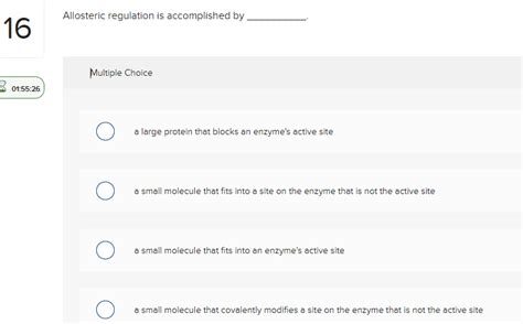 Solved Allosteric Regulation Is Accomplished By 16 Multiple Chegg