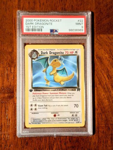 Pok Mon Team Rocket Dark Dragonite Non Holo St Edition Psa