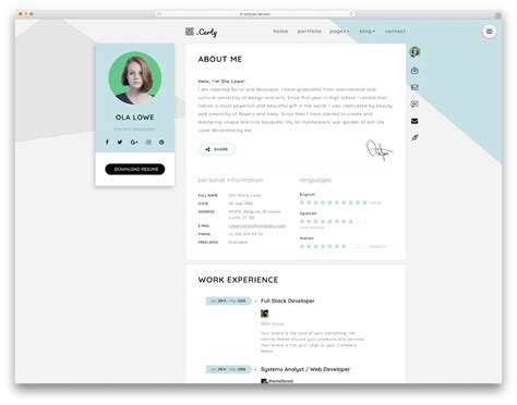 Popular Html Resume Cv Website Templates Colorlib