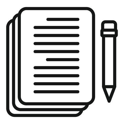 Plan Work Icon Outline Vector Pen Paper 14933592 Vector Art At Vecteezy