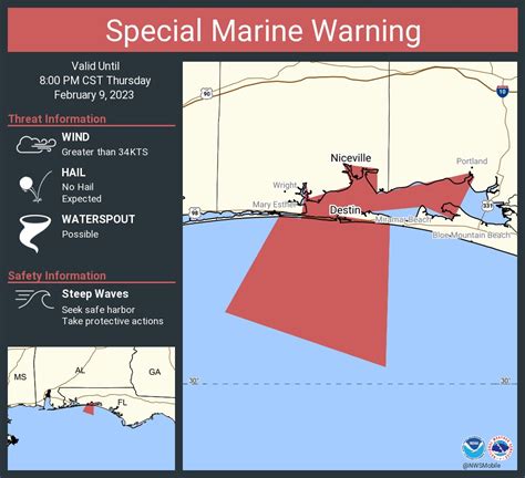 NWS Mobile On Twitter Special Marine Warning Including The Coastal