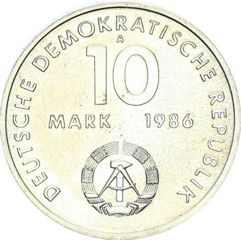 DDR Gedenkmünze 10 Mark 1986 A Ernst Thälmann stgl Jäger 1608 10 00