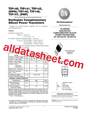 Tip Datasheet Pdf On Semiconductor