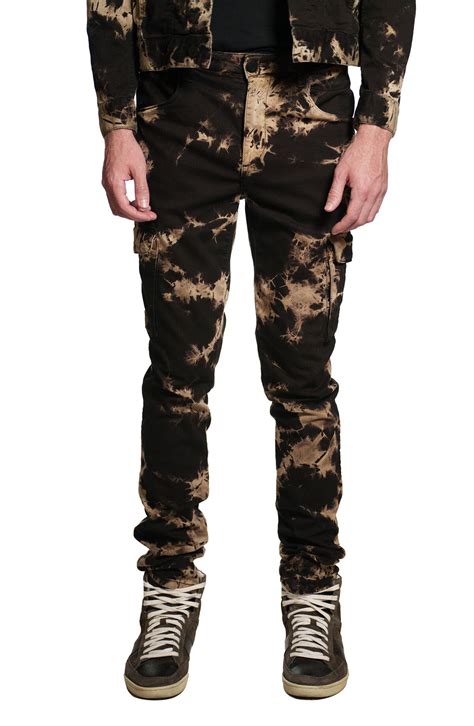 Monfrere Preston Slim Fit Tie Dye Cargo Jeans Editorialist