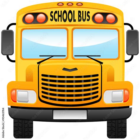 School bus vector illustration, front view. Stock Vector | Adobe Stock