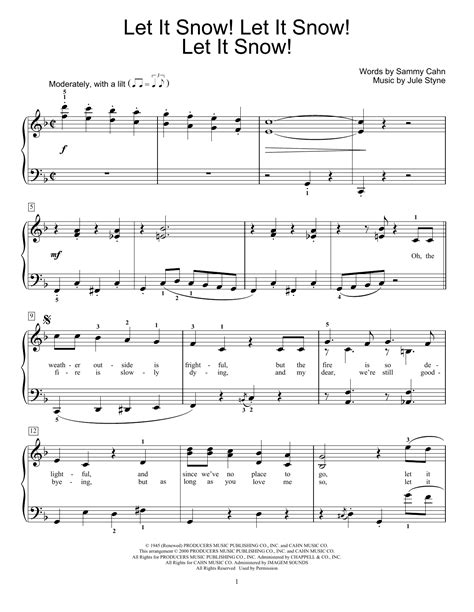 Let It Snow Let It Snow Let It Snow By Jule Styne Sheet Music For Educational Piano At Sheet