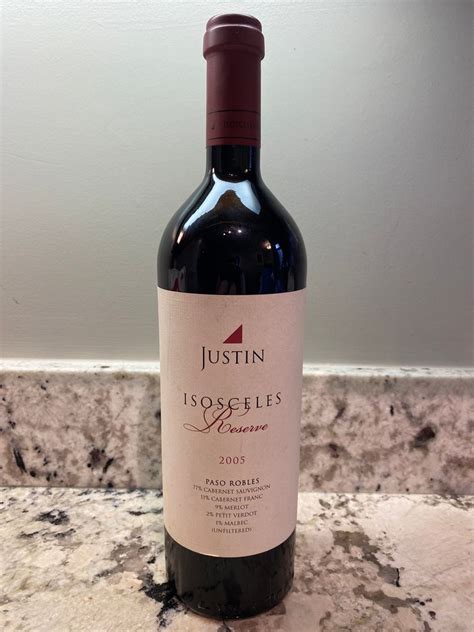 2005 Justin Vineyards And Winery Isosceles Reserve Usa California