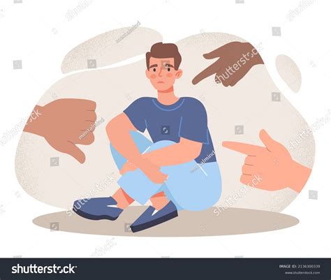 Public Censure Victim Blaming Concept Young Stock Vector Royalty Free