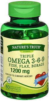 Nature S Truth Triple Omega Fish Flax Borage Softgels Mg