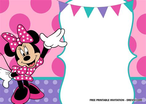 Free Printable Minnie Mouse Birthday Invitation Templates