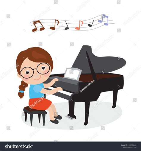 3 269 Kid Playing Piano White Background Images, Stock Photos & Vectors | Shutterstock