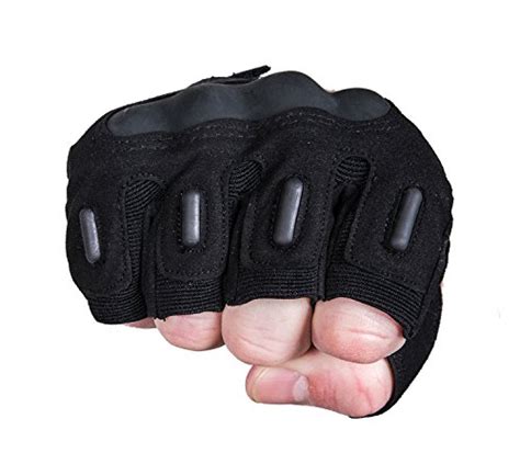 Titanops Fingerless Hard Knuckle Motorcycle Military Tactical Combat