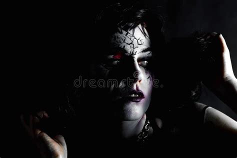 Closeup Portrait of Scary Strange Girl with Mouth Sewn Shut Stock Photo ...