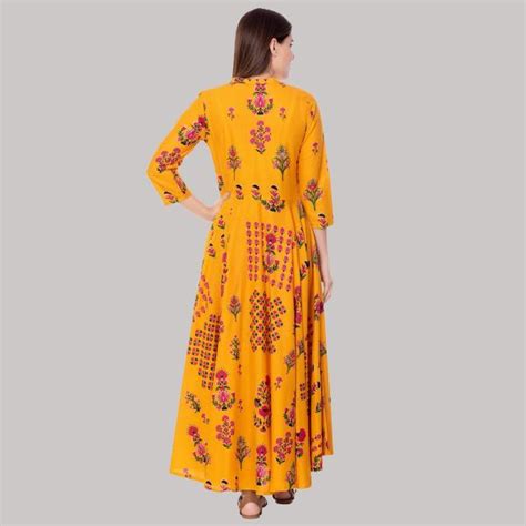 Gulmohar Jaipur Women Yellow Printed Pure Cotton Kurta Jiomart