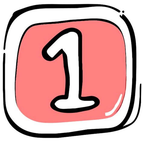 Premium Vector Number One Icon Doodle Fill